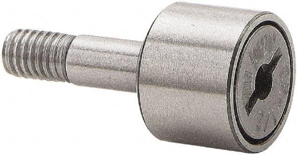 Accurate Bushing - 1-3/8" Roller Diam x 3/4" Width, 1/2" Stud Diam x 1-1/4" Length, Stud Cam Follower - Stainless Steel, 5/8" Thread Length, 1/2-20 Thread, 2" OAL, 2,750 Lb Dynamic Cap - USA Tool & Supply