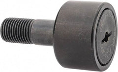 Accurate Bushing - 1-1/4" Roller Diam x 3/4" Width, 1/2" Stud Diam x 1-1/4" Length, Stud Cam Follower - Steel, 5/8" Thread Length, 1/2-20 Thread, 2" OAL, 4,470 Lb Dynamic Cap, 4,300 Lb Static Cap - USA Tool & Supply