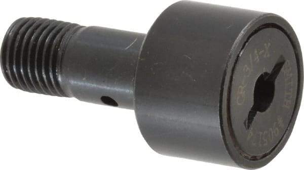 Accurate Bushing - 3/4" Roller Diam x 1/2" Width, 3/8" Stud Diam x 7/8" Length, Stud Cam Follower - Steel, 3/8" Thread Length, 3/8-24 Thread, 1-3/8" OAL, 2,140 Lb Dynamic Cap, 2,260 Lb Static Cap - USA Tool & Supply