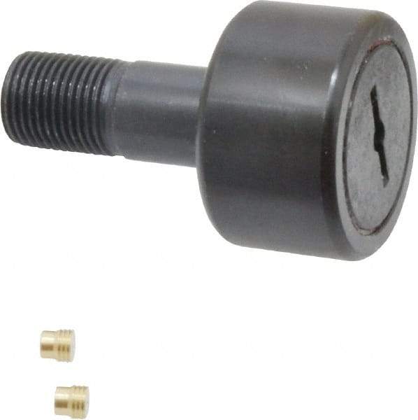 Accurate Bushing - 1-1/2" Roller Diam x 7/8" Width, 5/8" Stud Diam x 1-1/2" Length, Stud Cam Follower - Steel, 3/4" Thread Length, 5/8-18 Thread, 2-3/8" OAL, 5,560 Lb Dynamic Cap, 5,730 Lb Static Cap - USA Tool & Supply