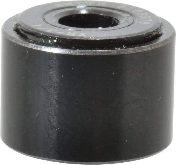 Accurate Bushing - 1/4" Bore, 3/4" Roller Diam x 1/2" Roller Width, Steel Yoke Cam Follower - 2,140 Lb Dynamic Load Capacity, 9/16" Overall Width - USA Tool & Supply