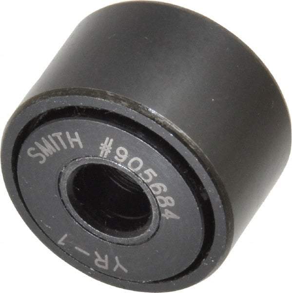 Accurate Bushing - 5/16" Bore, 1" Roller Diam x 5/8" Roller Width, Steel Yoke Cam Follower - 3,030 Lb Dynamic Load Capacity, 11/16" Overall Width - USA Tool & Supply