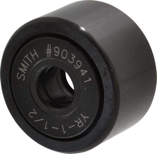 Accurate Bushing - 7/16" Bore, 1-1/2" Roller Diam x 7/8" Roller Width, Steel Yoke Cam Follower - 5,560 Lb Dynamic Load Capacity, 15/16" Overall Width - USA Tool & Supply