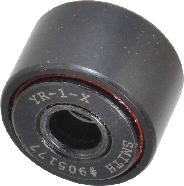 Accurate Bushing - 5/16" Bore, 1" Roller Diam x 5/8" Roller Width, Steel Yoke Cam Follower - 3,030 Lb Dynamic Load Capacity, 11/16" Overall Width - USA Tool & Supply