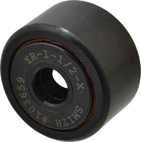 Accurate Bushing - 7/16" Bore, 1-1/2" Roller Diam x 7/8" Roller Width, Steel Yoke Cam Follower - 5,560 Lb Dynamic Load Capacity, 15/16" Overall Width - USA Tool & Supply