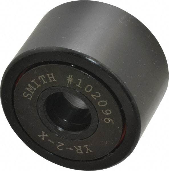 Accurate Bushing - 5/8" Bore, 2" Roller Diam x 1-1/4" Roller Width, Steel Yoke Cam Follower - 10,370 Lb Dynamic Load Capacity, 1-5/16" Overall Width - USA Tool & Supply