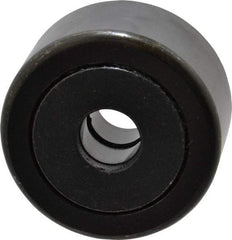 Accurate Bushing - 5/8" Bore, 2-1/4" Roller Diam x 1-1/4" Roller Width, Steel Yoke Cam Follower - 10,370 Lb Dynamic Load Capacity, 1-5/16" Overall Width - USA Tool & Supply