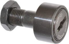 Accurate Bushing - 22mm Roller Diam x 12mm Width, 10mm Stud Diam x 23mm Length, Stud Cam Follower - Steel, 12mm Thread Length, M10x1 Thread, 36mm OAL, 5,700 N Dynamic Cap, 6,500 N Static Cap - USA Tool & Supply