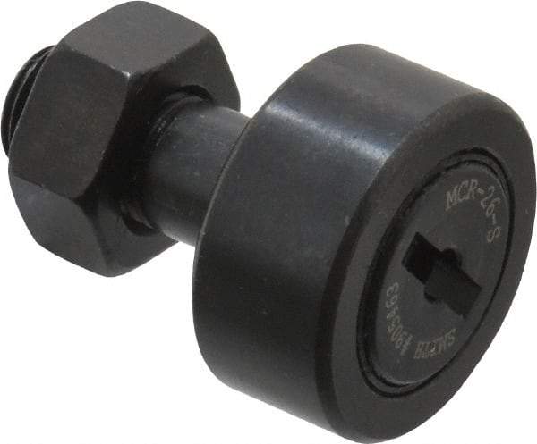 Accurate Bushing - 26mm Roller Diam x 12mm Width, 10mm Stud Diam x 23mm Length, Sealed Stud Cam Follower - Steel, 12mm Thread Length, M10x1 Thread, 36mm OAL, 5,700 N Dynamic Cap, 6,500 N Static Cap - USA Tool & Supply