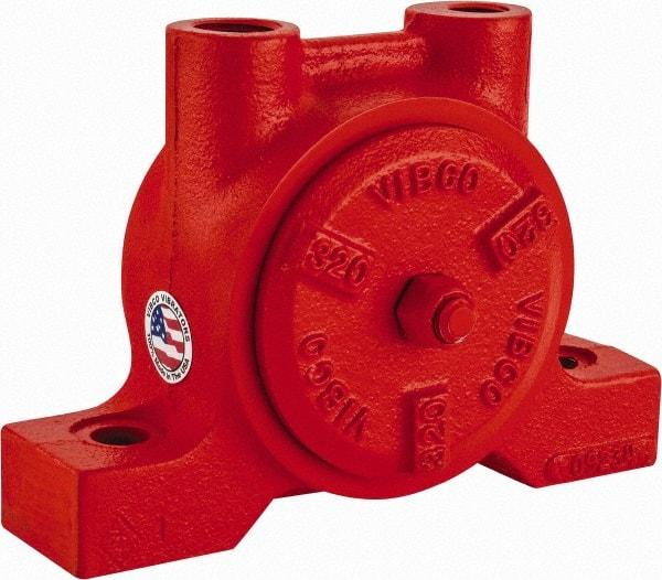 Vibco - 600 Lb. Force, 10 Cubic Feet per Minute, 6,800 RPM, 70 Decibel, Pneumatic Vibrator - 6" Long x 4" Wide x 4-7/8" High, 3/8 Port Inlet, 1/2 Port Outlet - USA Tool & Supply