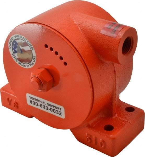 Vibco - 900 Lb. Force, 21 Cubic Feet per Minute, 4,500 RPM, 77 Decibel, Pneumatic Vibrator - 6-3/4" Long x 2-5/8" Wide x 5-3/8" High, 1/2 Port Inlet - USA Tool & Supply