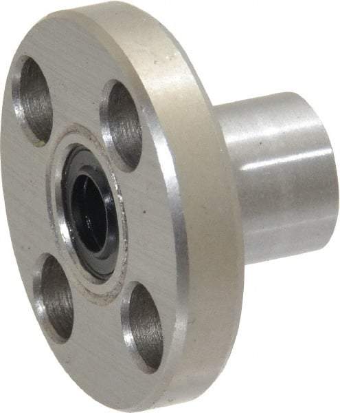 Value Collection - 1/4" ID, Round Flanged Single Linear Bearing - 1/2" OD - USA Tool & Supply