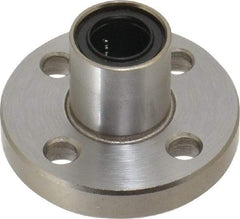 Value Collection - 3/8" ID, Round Flanged Single Linear Bearing - 5/8" OD - USA Tool & Supply