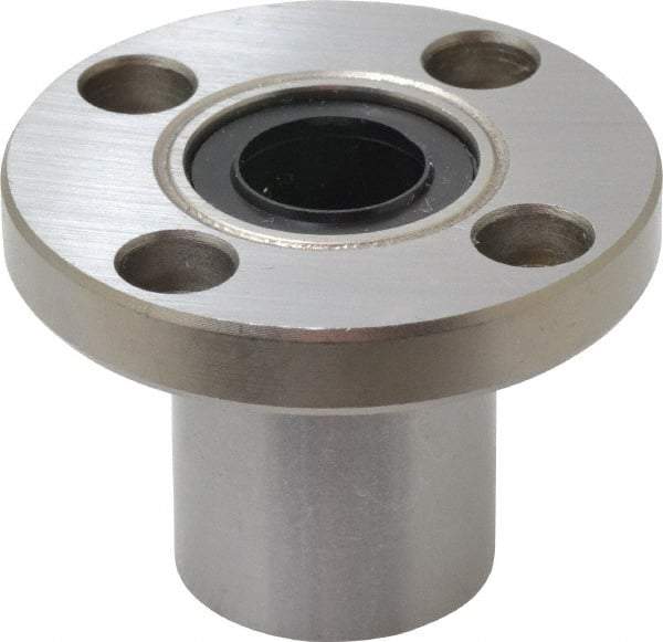 Value Collection - 1/2" ID, Round Flanged Single Linear Bearing - 7/8" OD - USA Tool & Supply