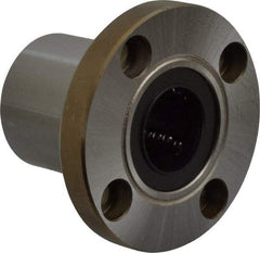 Value Collection - 3/4" ID, Round Flanged Single Linear Bearing - 1-1/4" OD - USA Tool & Supply