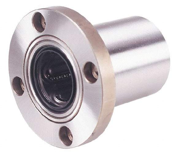 Value Collection - 5/8" ID, Round Flanged Double Linear Bearing - 1-1/8" OD - USA Tool & Supply