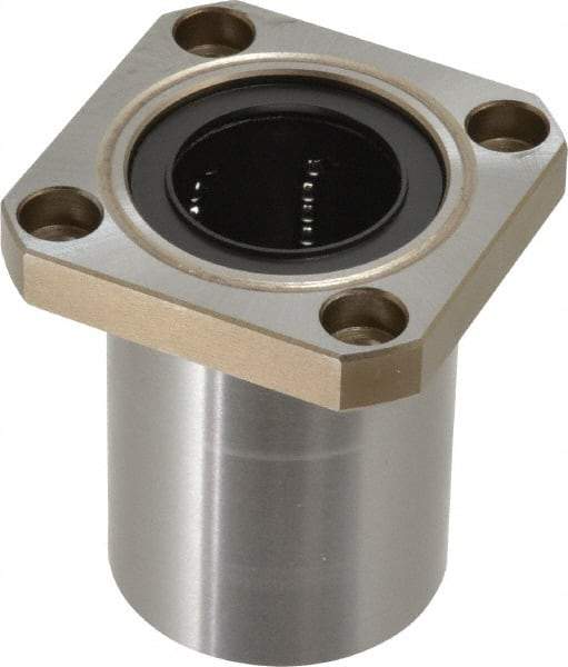 Value Collection - 3/8" ID, Square Flanged Single Linear Bearing - 5/8" OD - USA Tool & Supply