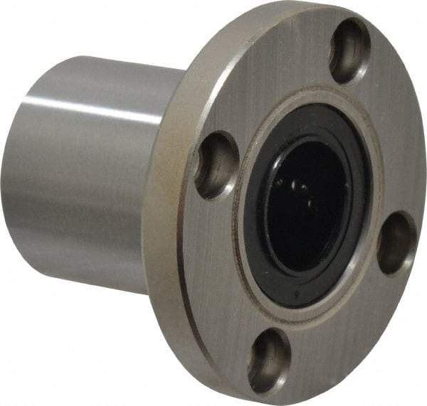 Value Collection - 16mm ID, Round Flanged Single Linear Bearing - 28mm OD - USA Tool & Supply