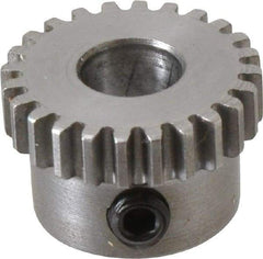 Boston Gear - 32 Pitch, 3/4" Pitch Diam, 24 Tooth Spur Gear - 0.188" Face Width, 5/16" Bore Diam, 0.64" Hub Diam, 14.5° Pressure Angle, Steel - USA Tool & Supply