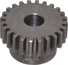 Boston Gear - 20 Pitch, 1.2" Pitch Diam, 24 Tooth Spur Gear - 3/8" Face Width, 3/8" Bore Diam, 0.92" Hub Diam, 14.5° Pressure Angle, Steel - USA Tool & Supply