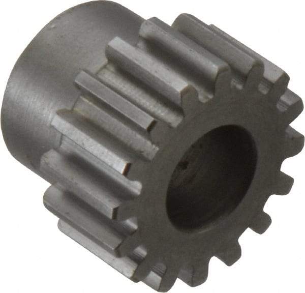 Boston Gear - 16 Pitch, 1" Pitch Diam, 16 Tooth Spur Gear - 1/2" Face Width, 1/2" Bore Diam, 0.81" Hub Diam, 14.5° Pressure Angle, Steel - USA Tool & Supply