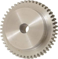 Boston Gear - 16 Pitch, 3" Pitch Diam, 48 Tooth Spur Gear - 1/2" Face Width, 1/2" Bore Diam, 2.19" Hub Diam, 14.5° Pressure Angle, Steel - USA Tool & Supply