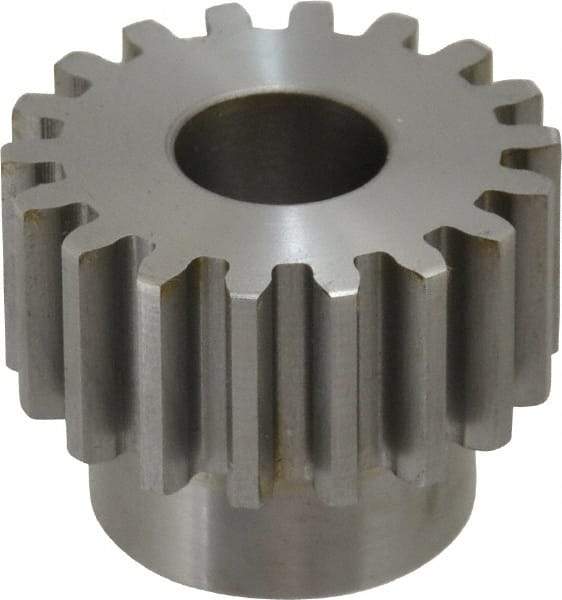 Boston Gear - 12 Pitch, 1-1/2" Pitch Diam, 18 Tooth Spur Gear - 3/4" Face Width, 5/8" Bore Diam, 1.15" Hub Diam, 14.5° Pressure Angle, Steel - USA Tool & Supply