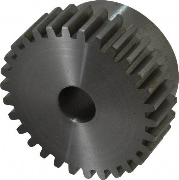 Boston Gear - 12 Pitch, 2-1/2" Pitch Diam, 30 Tooth Spur Gear - 3/4" Face Width, 5/8" Bore Diam, 2.15" Hub Diam, 14.5° Pressure Angle, Steel - USA Tool & Supply