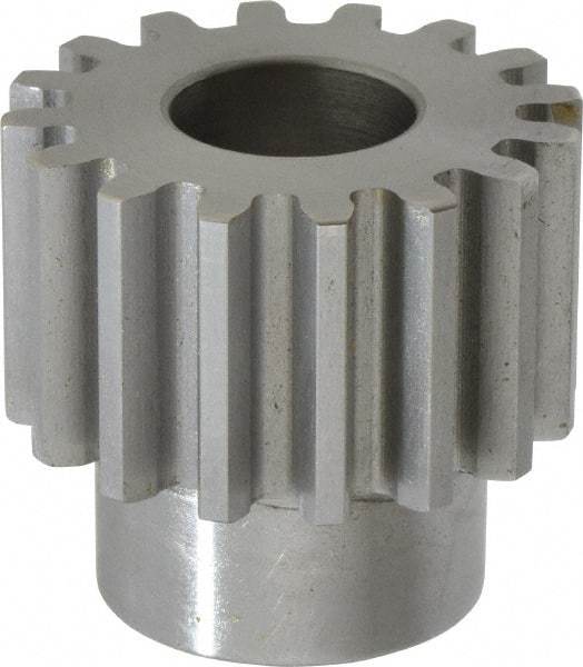 Boston Gear - 10 Pitch, 1.6" Pitch Diam, 16 Tooth Spur Gear - 1" Face Width, 3/4" Bore Diam, 1.22" Hub Diam, 14.5° Pressure Angle, Steel - USA Tool & Supply