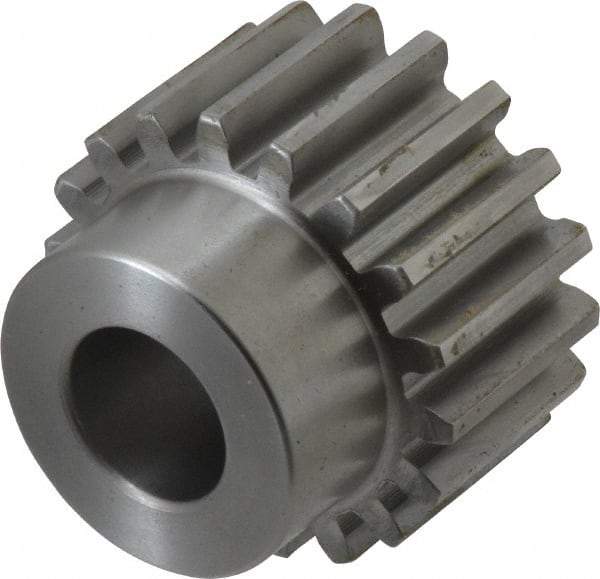 Boston Gear - 10 Pitch, 1.8" Pitch Diam, 18 Tooth Spur Gear - 1" Face Width, 3/4" Bore Diam, 1.42" Hub Diam, 14.5° Pressure Angle, Steel - USA Tool & Supply