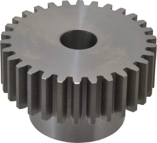 Boston Gear - 10 Pitch, 3" Pitch Diam, 30 Tooth Spur Gear - 1" Face Width, 3/4" Bore Diam, 2.02" Hub Diam, 14.5° Pressure Angle, Steel - USA Tool & Supply