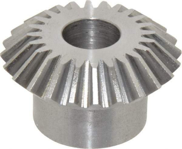 Boston Gear - 16 Pitch, 1-1/2" Pitch Diam, 24 Tooth Miter Gear - 0.32" Face Width, 1/2" Bore Diam, 1" Hub Diam, 20° Pressure Angle, Steel - USA Tool & Supply