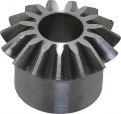 Boston Gear - 12 Pitch, 1-1/4" Pitch Diam, 15 Tooth Miter Gear - 0.29" Face Width, 1/2" Bore Diam, 1" Hub Diam, 20° Pressure Angle, Steel - USA Tool & Supply