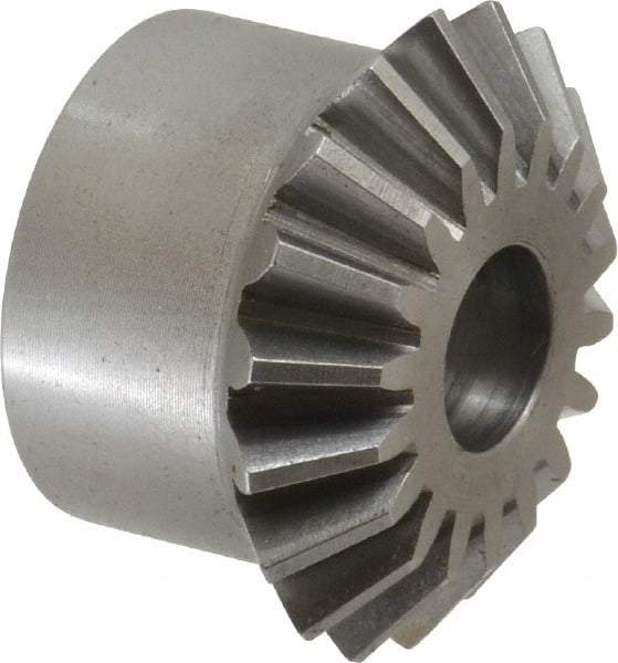 Boston Gear - 12 Pitch, 1-1/2" Pitch Diam, 18 Tooth Miter Gear - 0.33" Face Width, 1/2" Bore Diam, 1-1/4" Hub Diam, 20° Pressure Angle, Steel - USA Tool & Supply