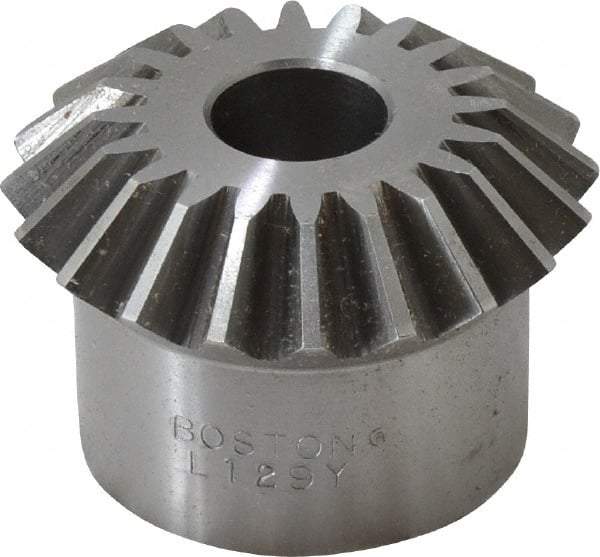 Boston Gear - 10 Pitch, 2" Pitch Diam, 20 Tooth Miter Gear - 0.45" Face Width, 5/8" Bore Diam, 1.62" Hub Diam, 20° Pressure Angle, Steel - USA Tool & Supply