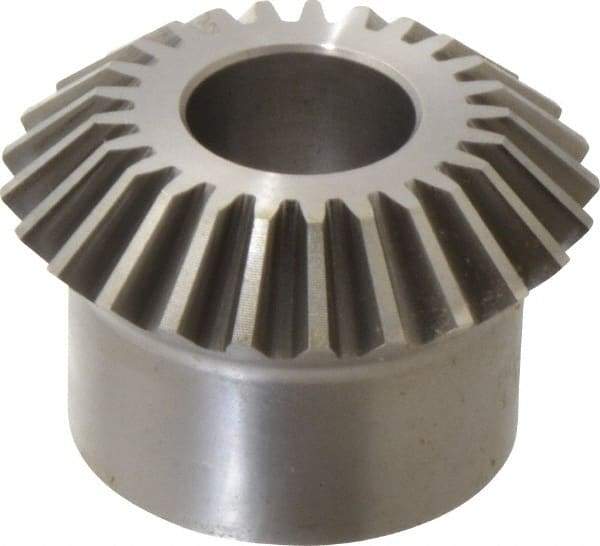 Boston Gear - 10 Pitch, 2-1/2" Pitch Diam, 25 Tooth Miter Gear - 0.56" Face Width, 1" Bore Diam, 2" Hub Diam, 20° Pressure Angle, Steel - USA Tool & Supply