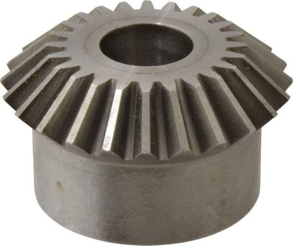 Boston Gear - 8 Pitch, 3" Pitch Diam, 24 Tooth Miter Gear - 0.68" Face Width, 1" Bore Diam, 2-1/2" Hub Diam, 20° Pressure Angle, Steel - USA Tool & Supply