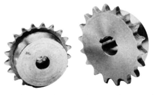 U.S. Tsubaki - 23 Teeth, 3/4" Chain Pitch, Chain Size 60, Finished Bore Sprocket - 1-3/8" Bore Diam, 5.508" Pitch Diam, 5.91" Outside Diam - USA Tool & Supply