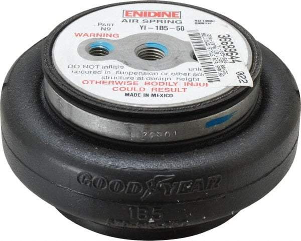 Value Collection - 100 psi Actuation: 570 Lb Ext, 1,525 Lb Compr, 3/8-16 & 3/8-16, 2" Stroke Len, Bellow Single Convolute Air Spring - 3.8" Extended Height, 1.8" Compressed Height, 5.7" Max OD at 100 psi, 220 to 1,370 Lb Capacity - USA Tool & Supply