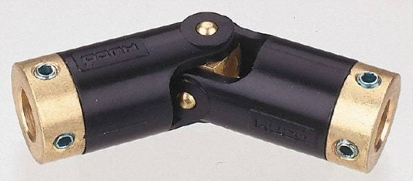 Value Collection - 3/8" Inside x 0.69" Outside Diam, Plastic Universal Joints with Brass Insert - 2.66" Long - USA Tool & Supply