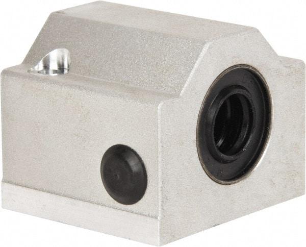 Thomson Industries - 12mm Inside Diam, 350 Lbs. Dynamic Capacity, Closed Single Pillow Block Linear Bearing - 35mm Overall Height x 43mm Overall Width, 23mm Btw Mount Hole Centers - USA Tool & Supply