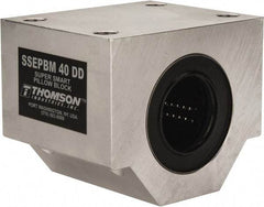Thomson Industries - 40mm Inside Diam, 13,700 Lbs. Dynamic Capacity, Closed Single Pillow Block Linear Bearing - 91mm Overall Height x 108mm Overall Width, 58mm Btw Mount Hole Centers - USA Tool & Supply