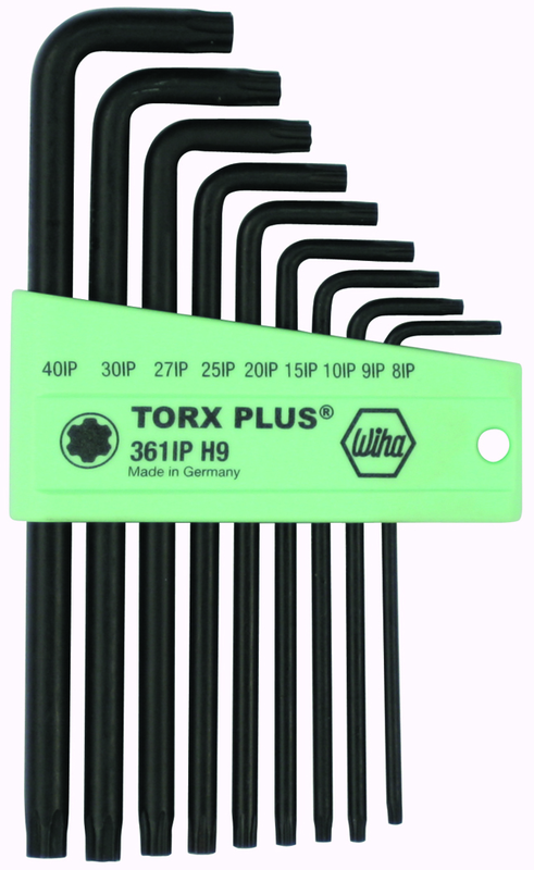 9 Piece - IP8; IP9; IP10; IP15; IP20; IP25; IP27; IP30; IP40 - TorxPlus L-Key Long Arm Set - USA Tool & Supply