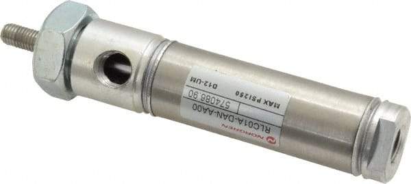 Norgren - 1" Stroke x 3/4" Bore Double Acting Air Cylinder - 1/8 Port, 1/4-28 Rod Thread - USA Tool & Supply