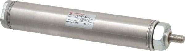 Norgren - 3" Stroke x 1-1/16" Bore Single Acting Air Cylinder - 1/8 Port, 5/16-24 Rod Thread - USA Tool & Supply