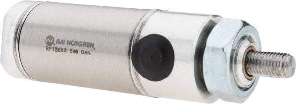 Norgren - 1/2" Stroke x 1-1/16" Bore Double Acting Air Cylinder - 1/8 Port, 5/16-24 Rod Thread - USA Tool & Supply