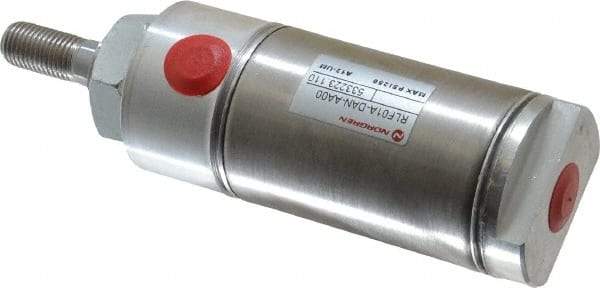 Norgren - 1" Stroke x 1-1/2" Bore Double Acting Air Cylinder - 1/8 Port, 7/16-20 Rod Thread - USA Tool & Supply