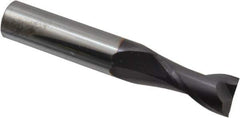 Niagara Cutter - 9/16", 1-1/8" LOC, 9/16" Shank Diam, 3-1/2" OAL, 2 Flute, Solid Carbide Square End Mill - Single End, TiAlN Finish, Spiral Flute, 30° Helix, Centercutting, Right Hand Cut, Right Hand Flute, Series C230 - USA Tool & Supply