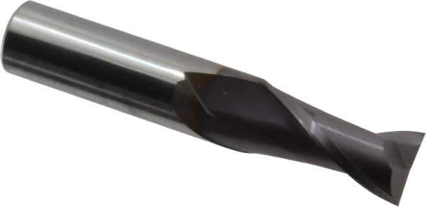 Niagara Cutter - 5/8", 1-1/4" LOC, 5/8" Shank Diam, 3-1/2" OAL, 2 Flute, Solid Carbide Square End Mill - Single End, TiAlN Finish, Spiral Flute, 30° Helix, Centercutting, Right Hand Cut, Right Hand Flute, Series C230 - USA Tool & Supply