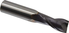 Niagara Cutter - 3/4", 1-1/2" LOC, 3/4" Shank Diam, 4" OAL, 2 Flute, Solid Carbide Square End Mill - Single End, TiAlN Finish, Spiral Flute, 30° Helix, Centercutting, Right Hand Cut, Right Hand Flute, Series C230 - USA Tool & Supply